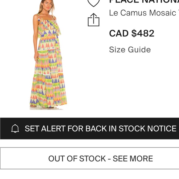 Place Nationale X Revolve Le Camus Mosaic Tiered Sun Dress. Size M. EUC - Picture 2 of 15
